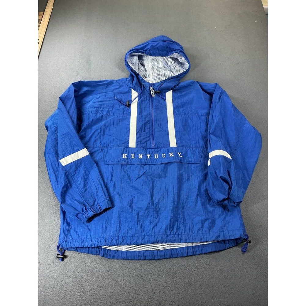 Kentucky Wildcats Jacket Mens Medium Blue NCAA Basketball Red Oak Windbreaker